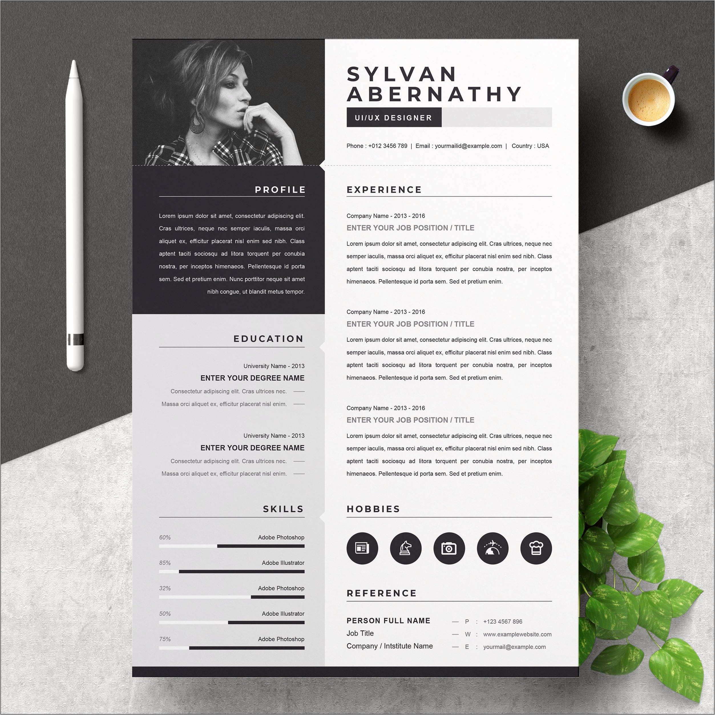 Free One Page Resume Template Ms Word
