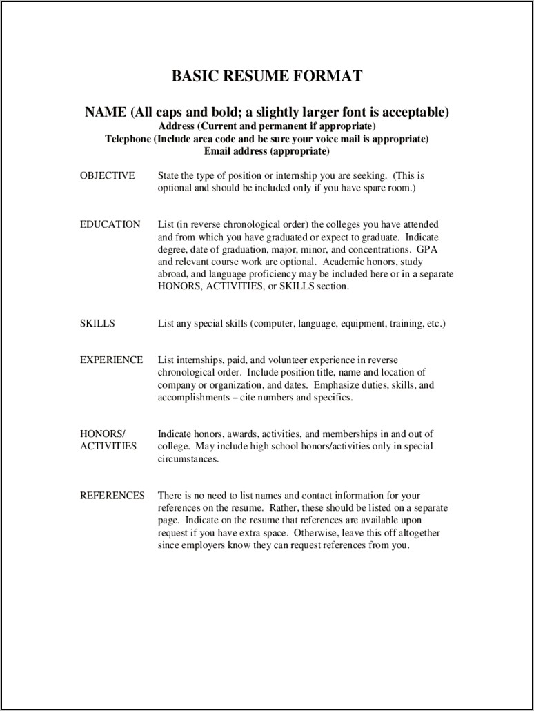Free Online Acting Resume Template