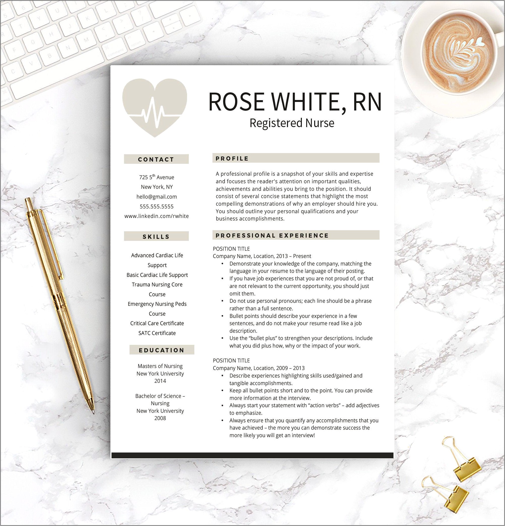 Free Professional Resume Templates Bullet Points