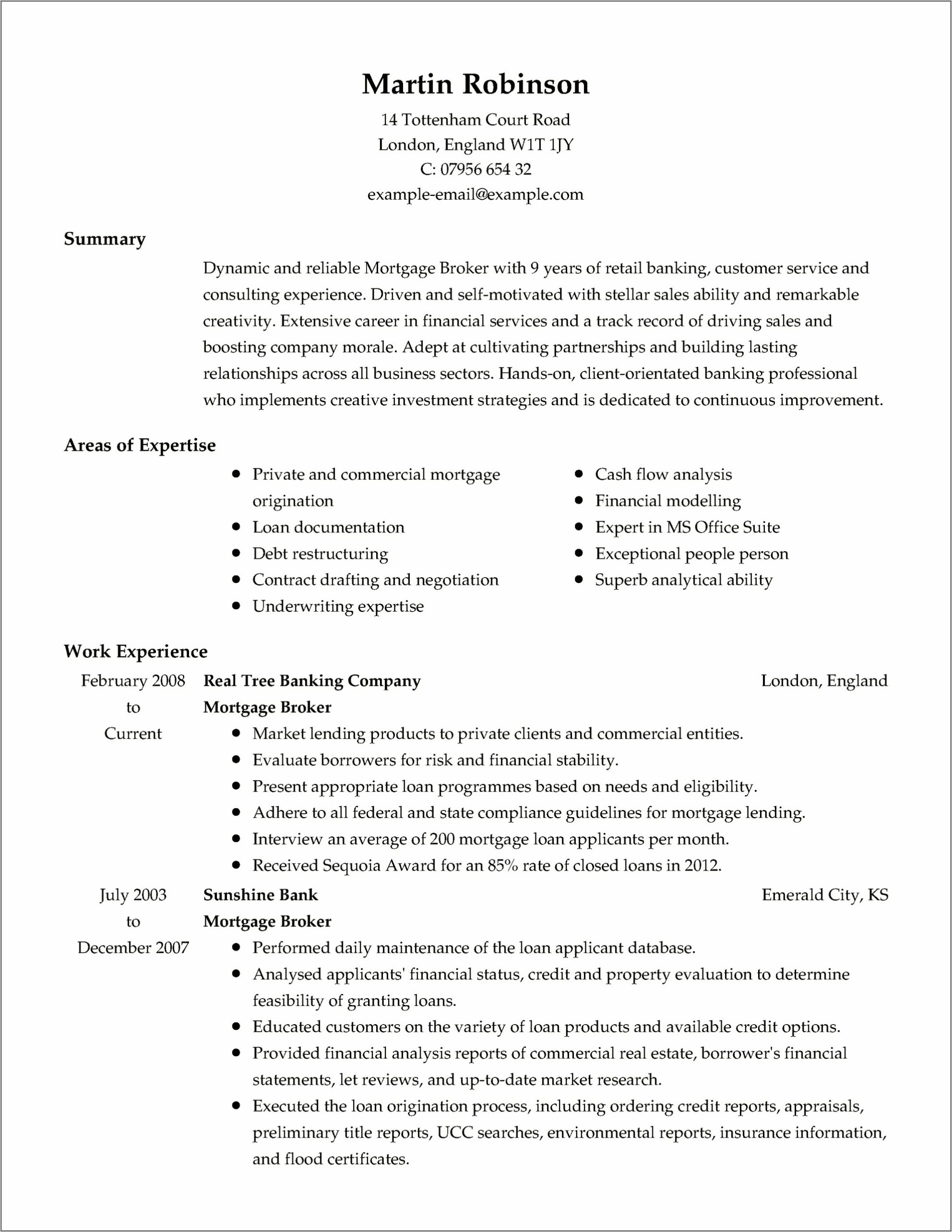 Free Real Estate Investing Resume Templates