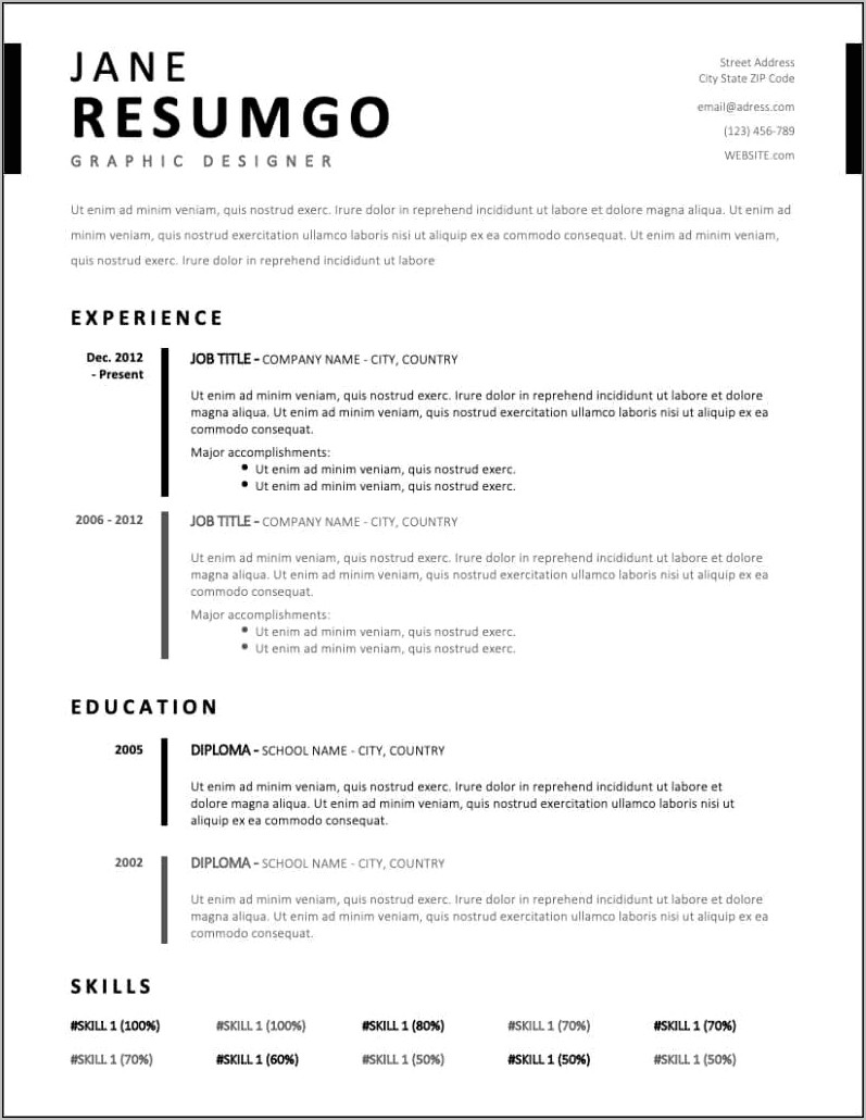 Free Resume Samples And Formats