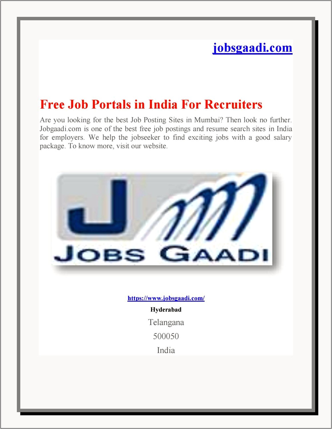 Free Resume Search Engines India