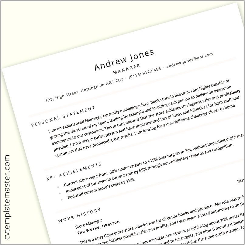 Free Resume Template 2 Pages Docx