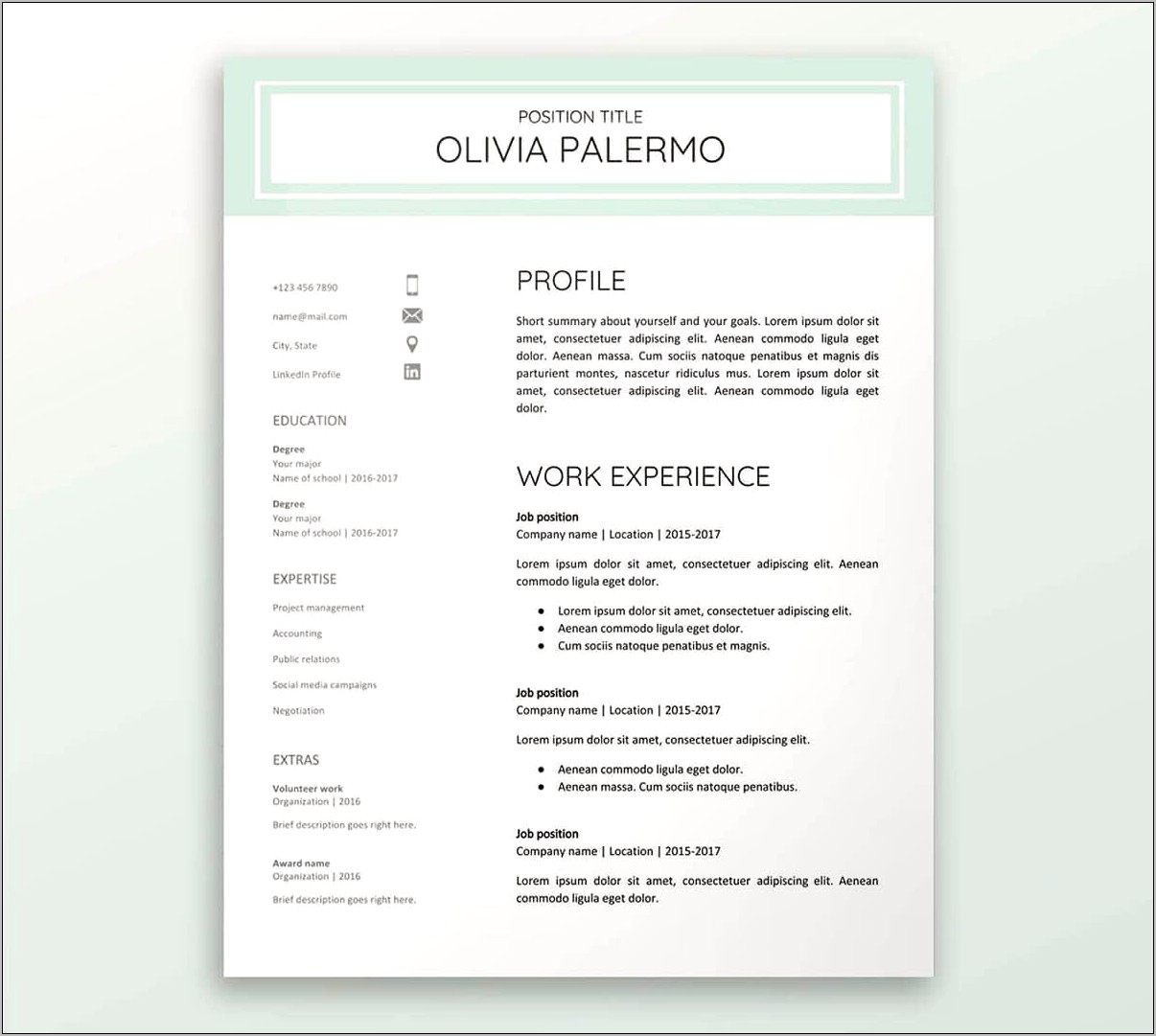 Free Resume Template At Google Drive