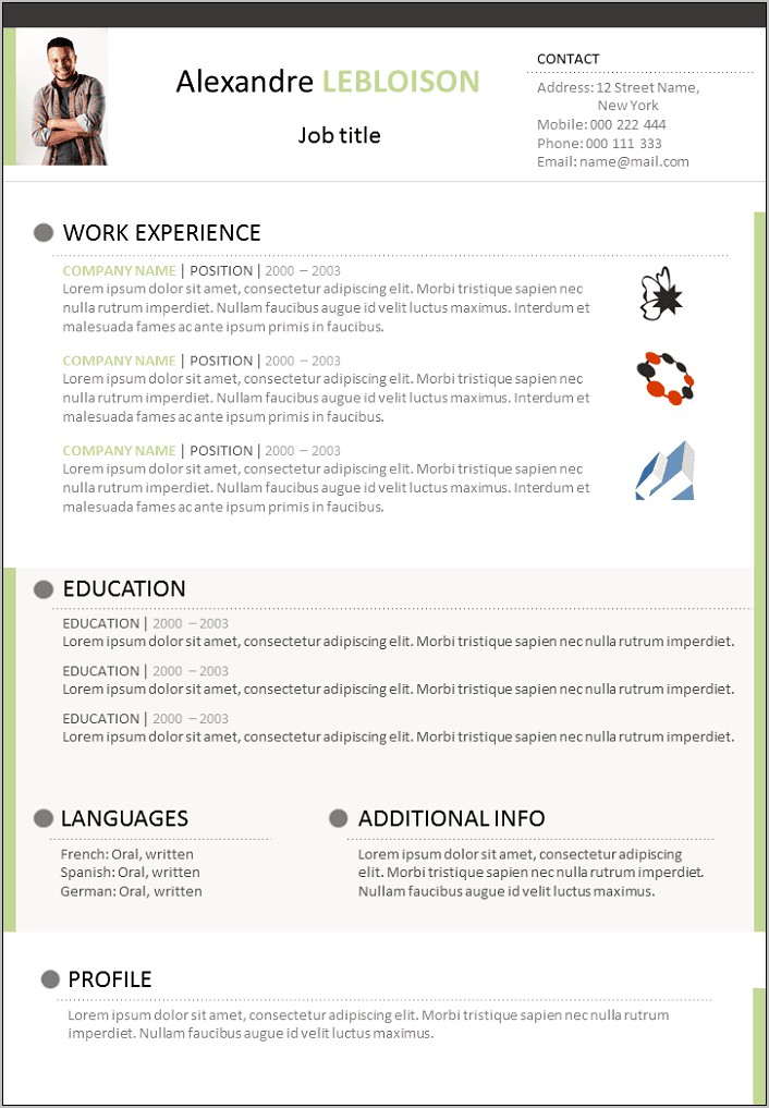 Free Resume Template Download For Openoffice