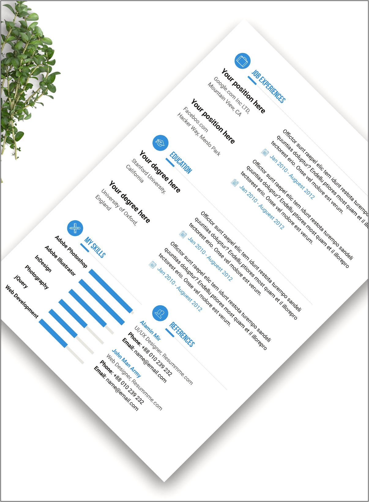 Free Resume Template Download Indesign
