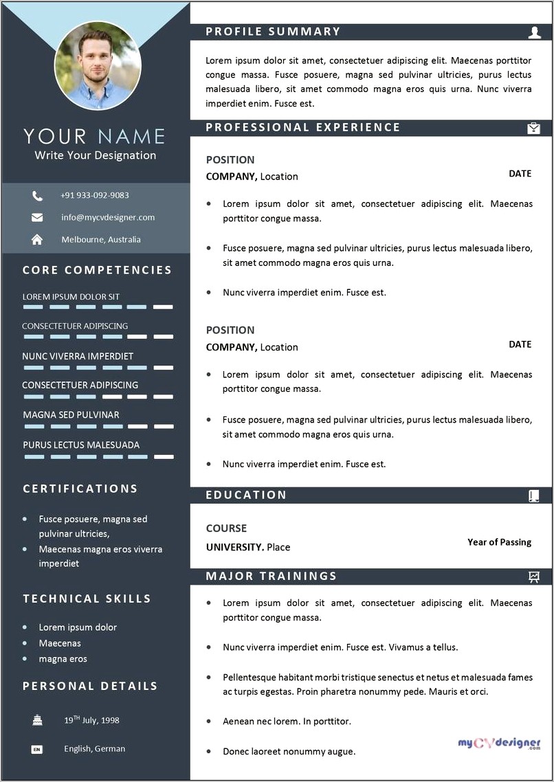 Free Resume Template Download Without Creating An Account