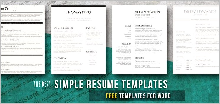 Free Simple Job Resume Templates