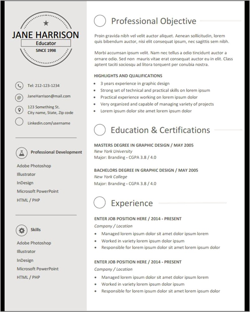 Free Stand Out Resume Template