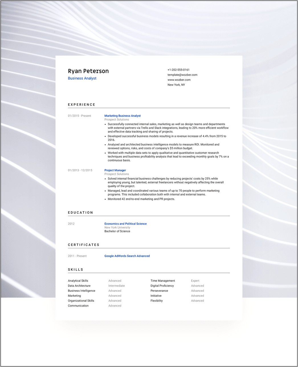 Free Traditional 2 Resume Template