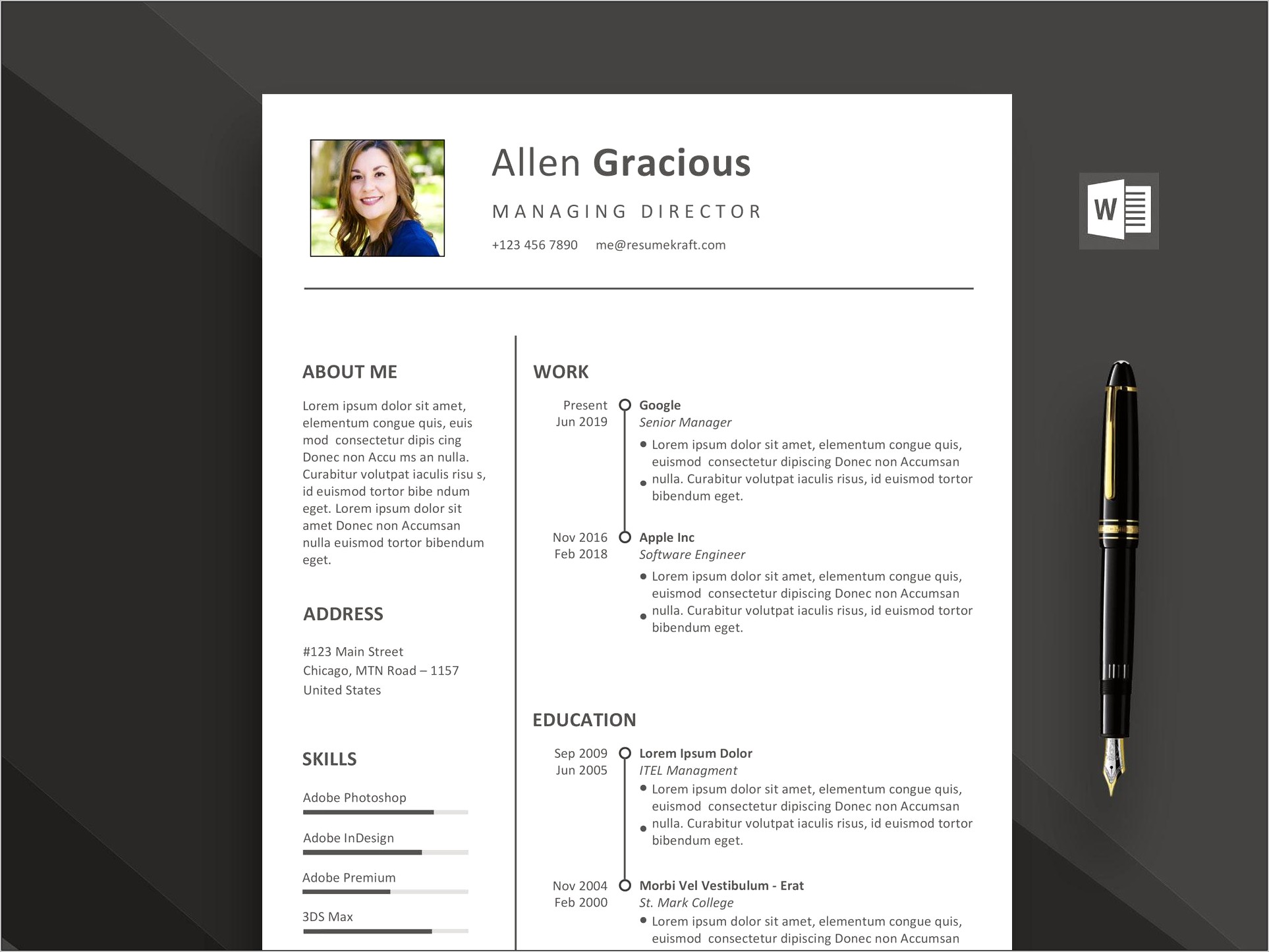 Free Word Resume Templates Downloadable