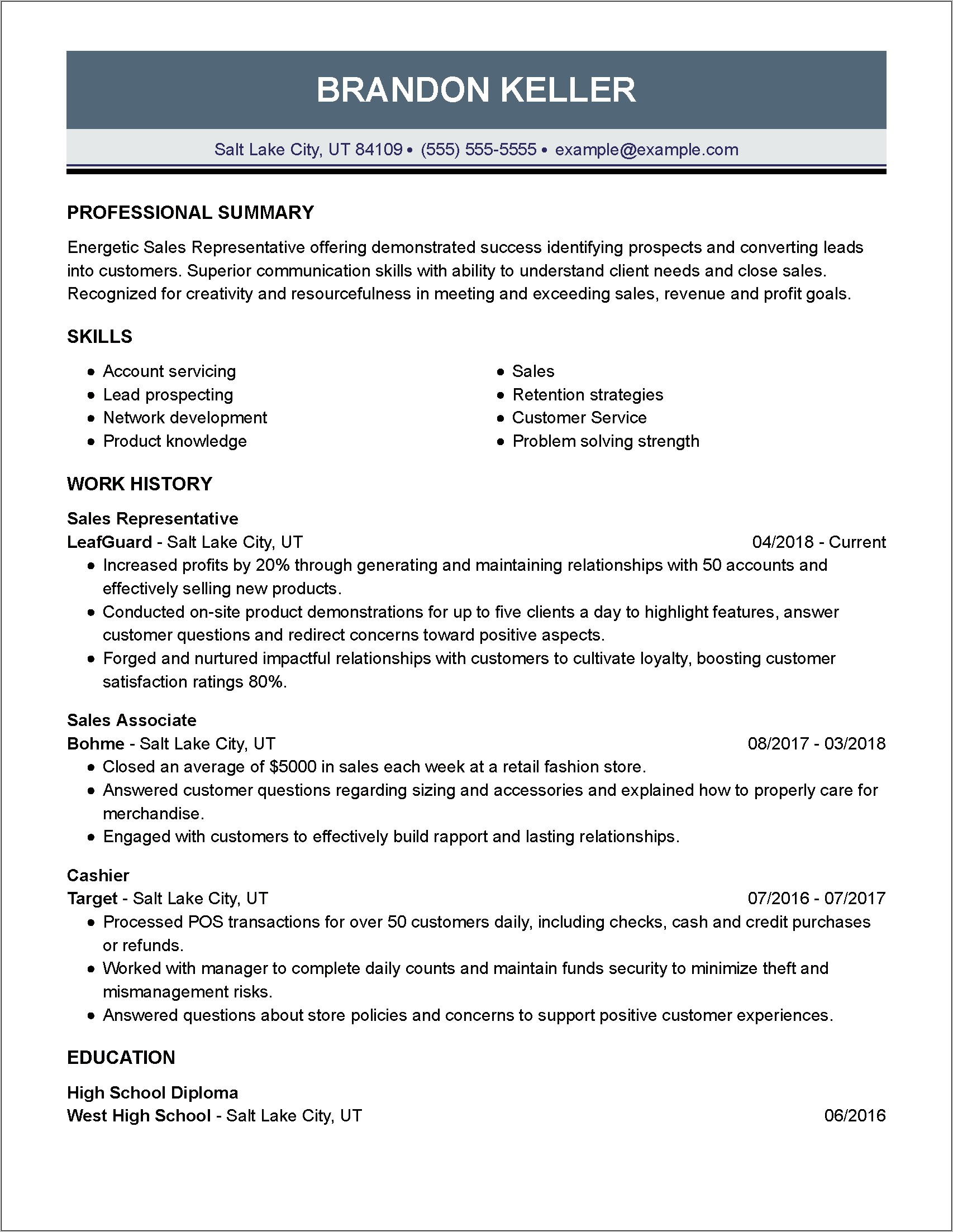 Funeral Director Great Resume Example