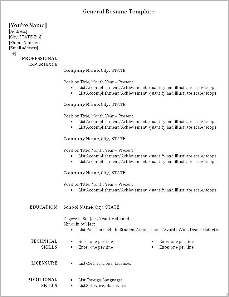 General Resume Objective For All Jobs Sample