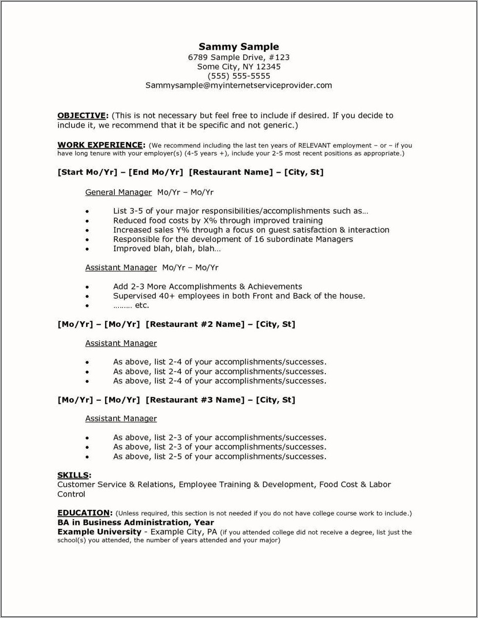General Resume Summary For Any Job