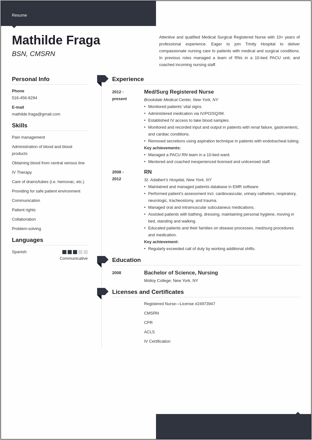 Gi Med Surg Nurse Job Description Resume