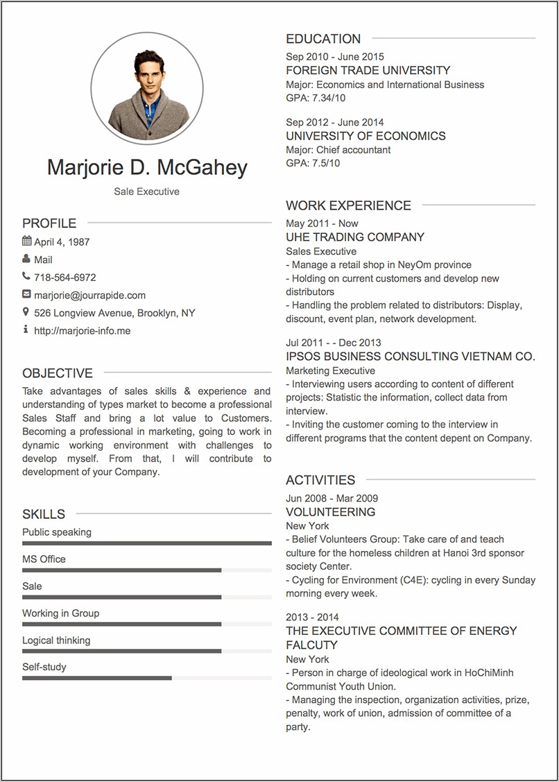 Good About Me Examples For Resume