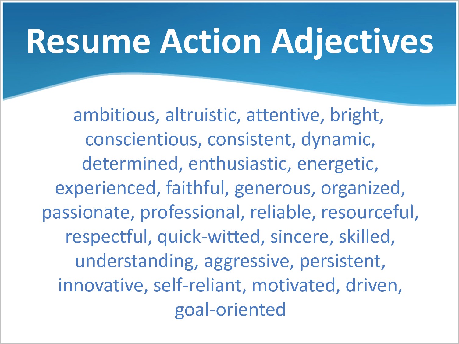 Good Adjectives To Have On A Resume