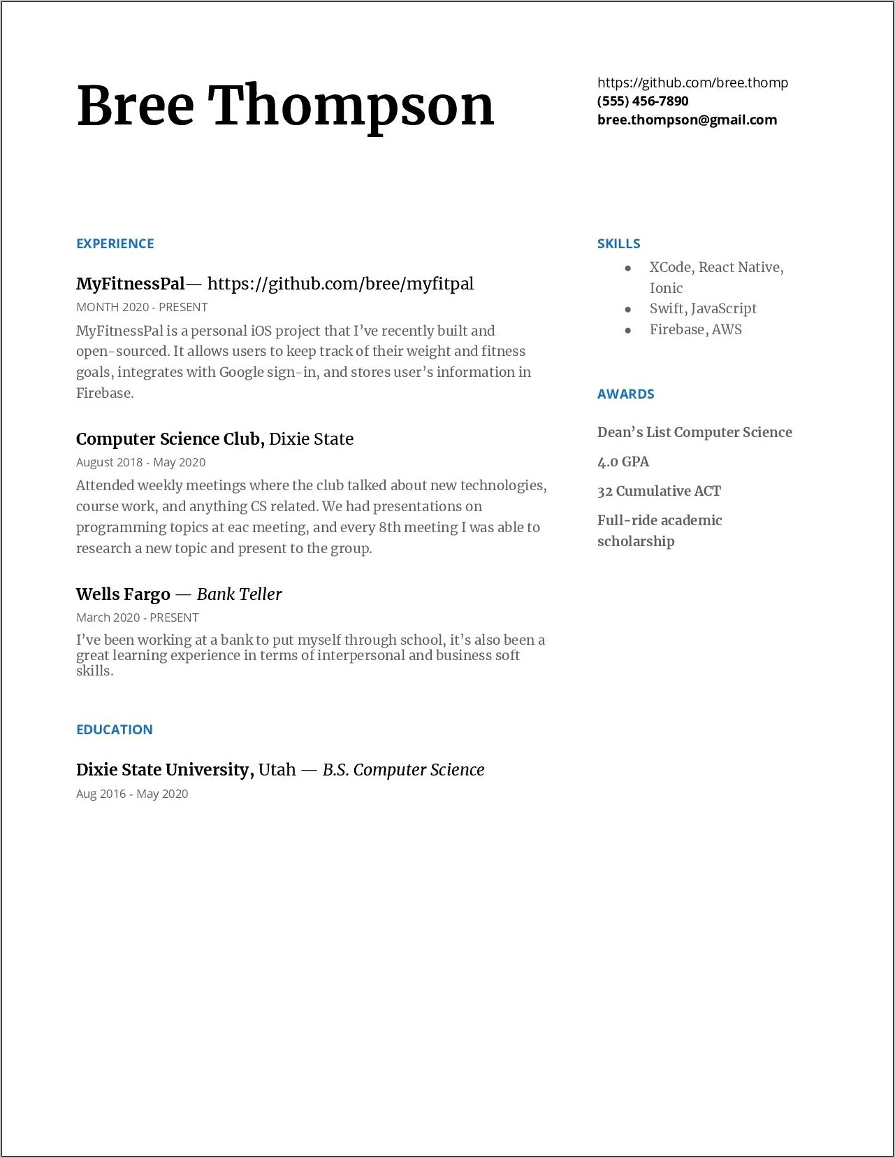 Good Computer Science Project For Resume