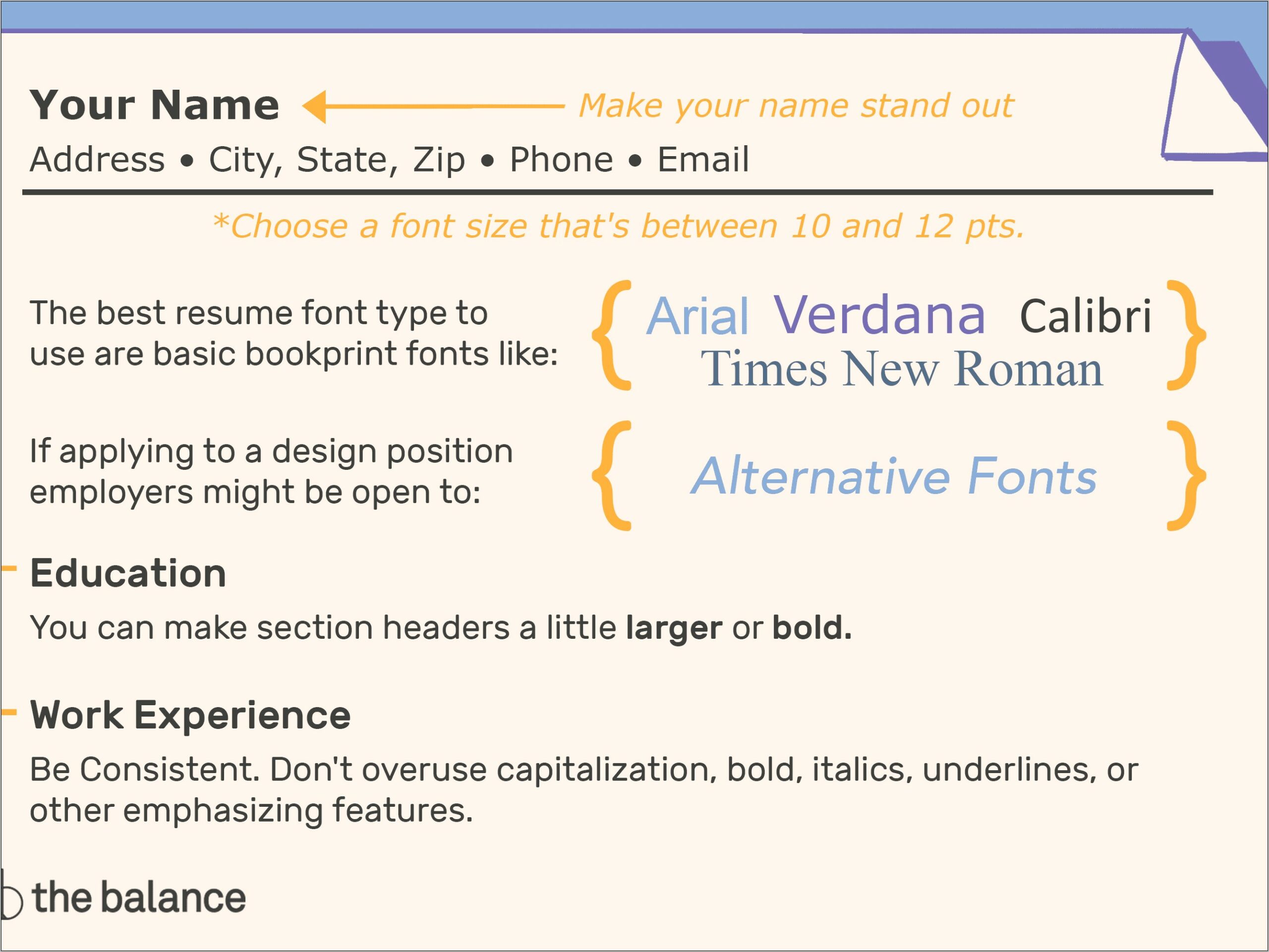 Good Font For Resume For Name