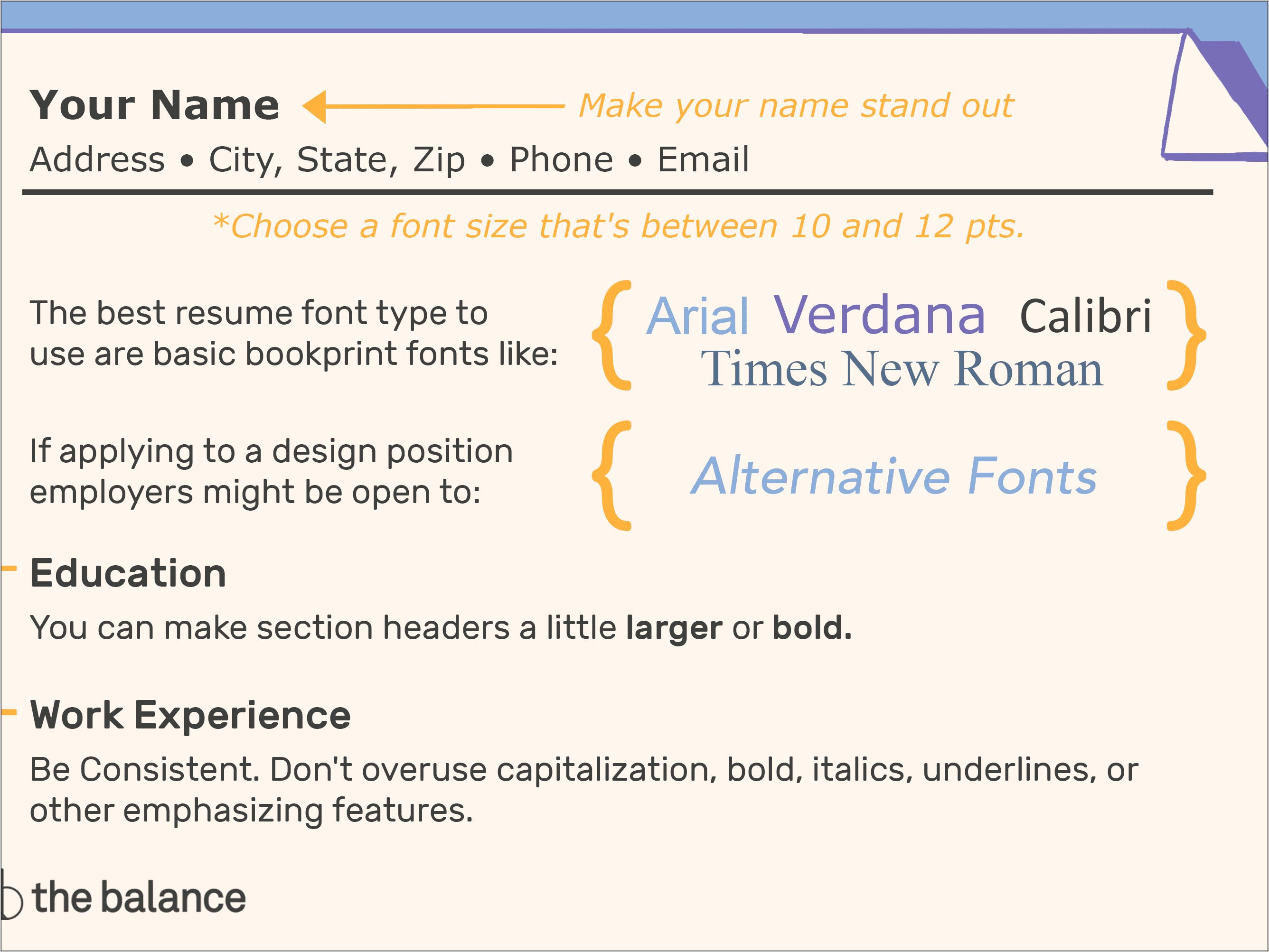 Good Font For Resume For Name