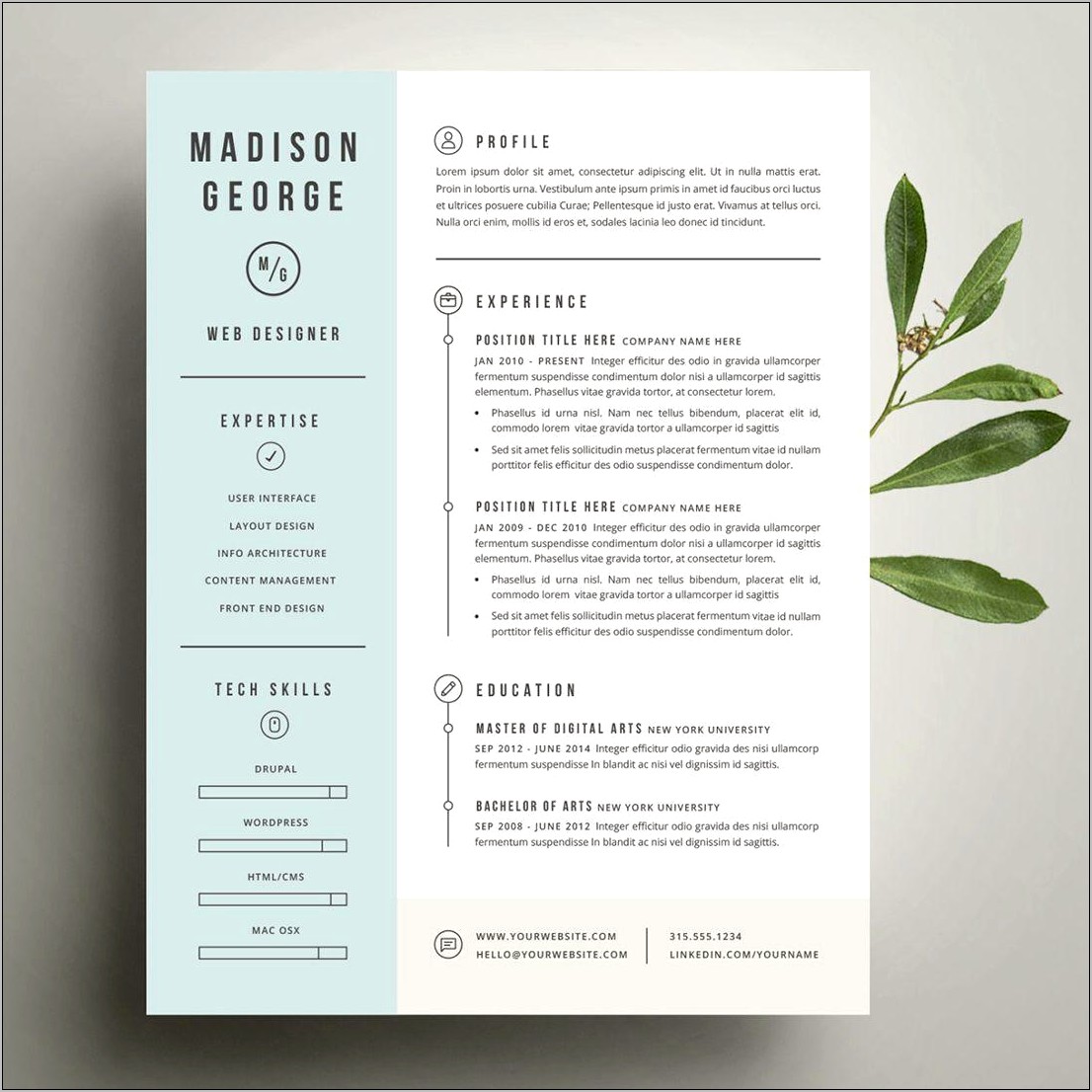 Good Fonts For Graphic Design Resumes