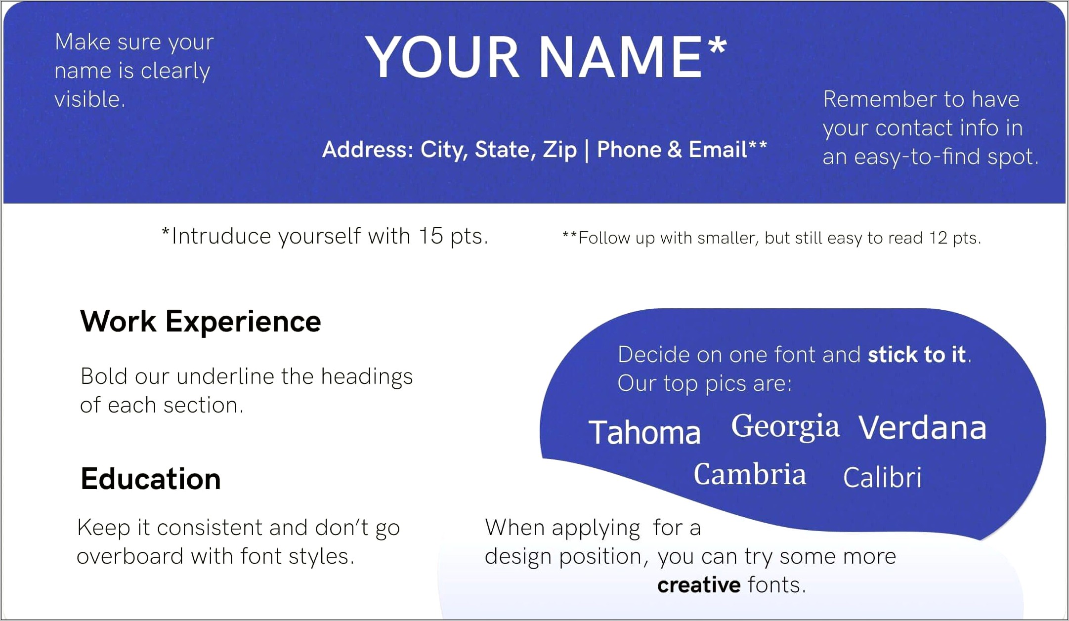 Good Fonts To Use On A Resume