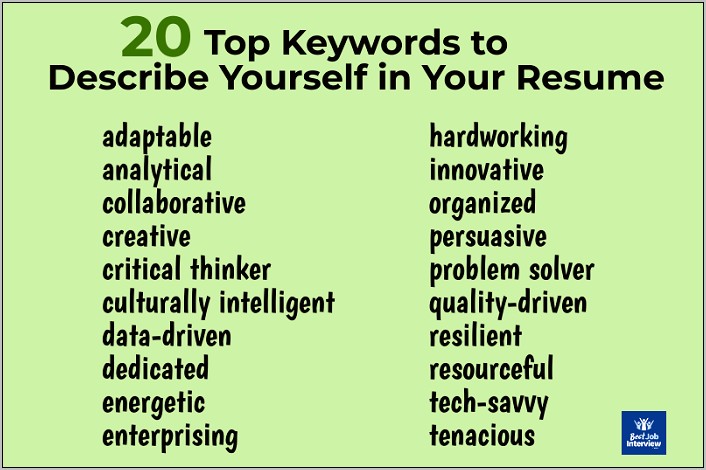 Good Keywords To Have In Resume
