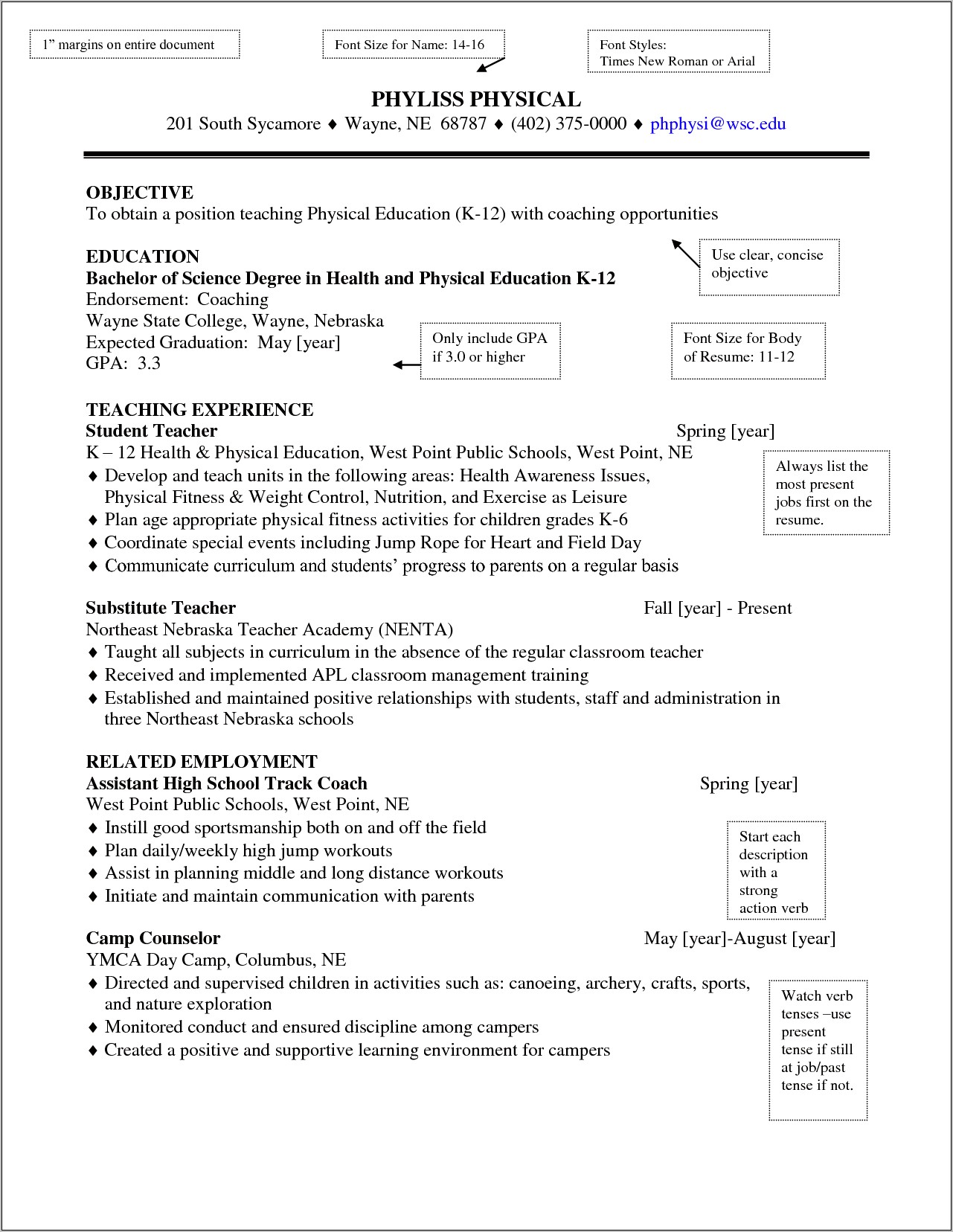 Good Objective For Special Education Resume