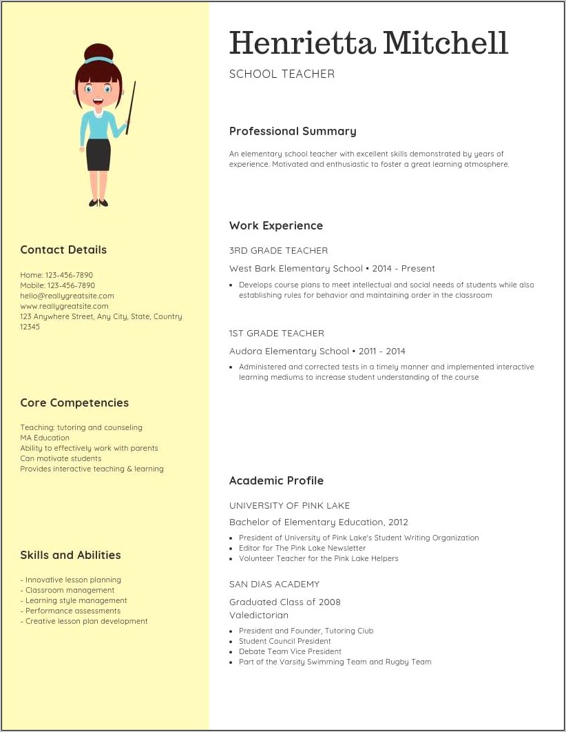 Good Resume Accent Color For Professional Woman
