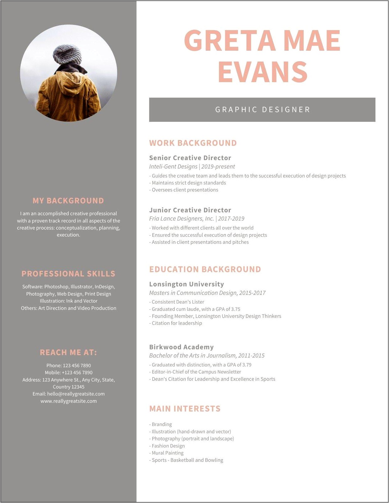 Good Resume Fonts For Graphic Designers