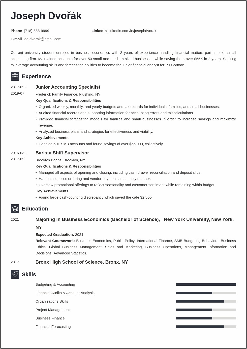 Good Resume Formats For College Dropouts