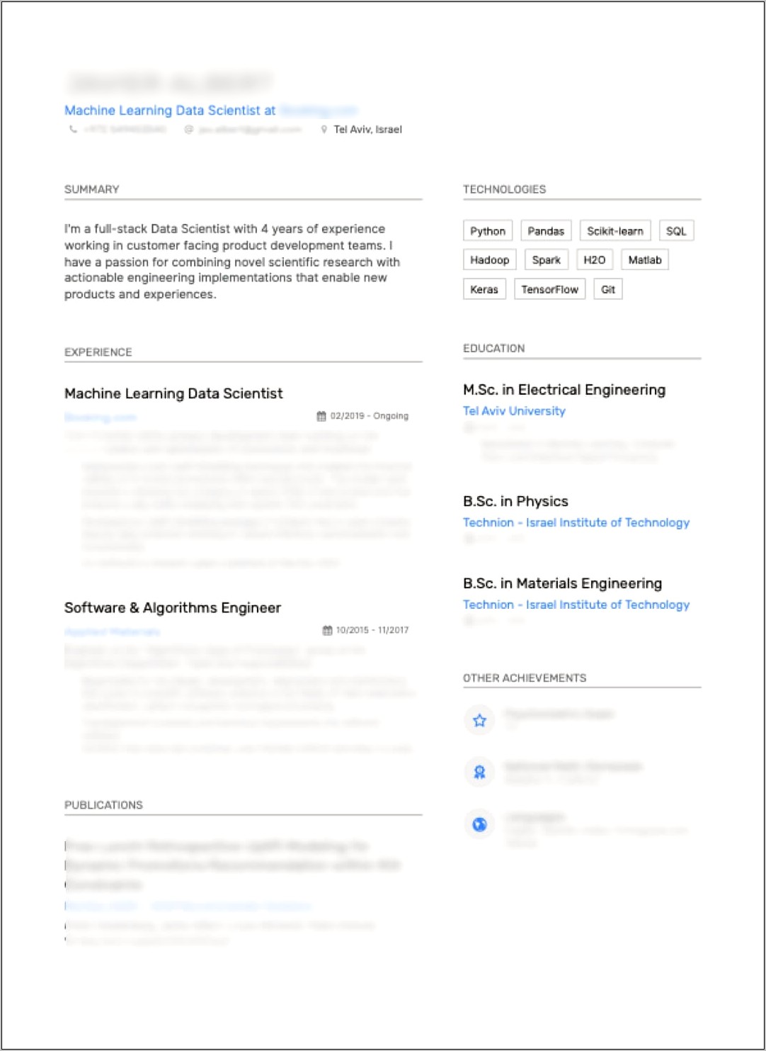Good Resume Objectives For Data Science Roles