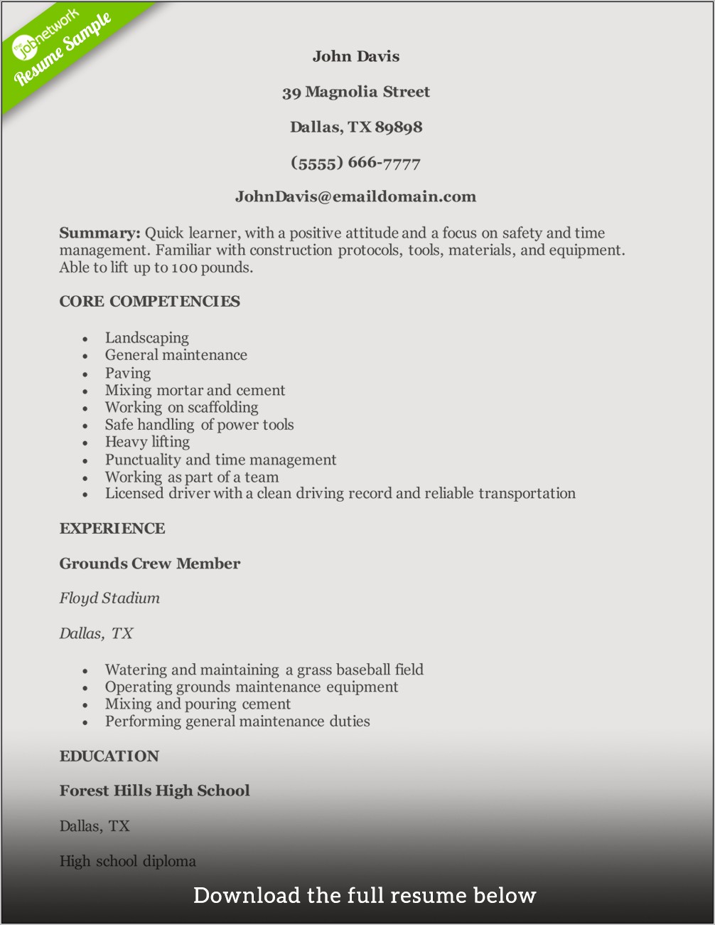 Good Samples For A Resume Introduction