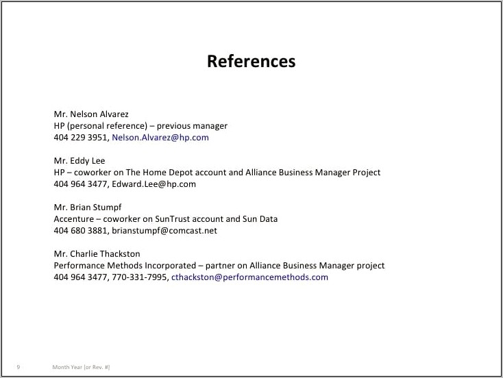 Good Way To Show References In A Resume
