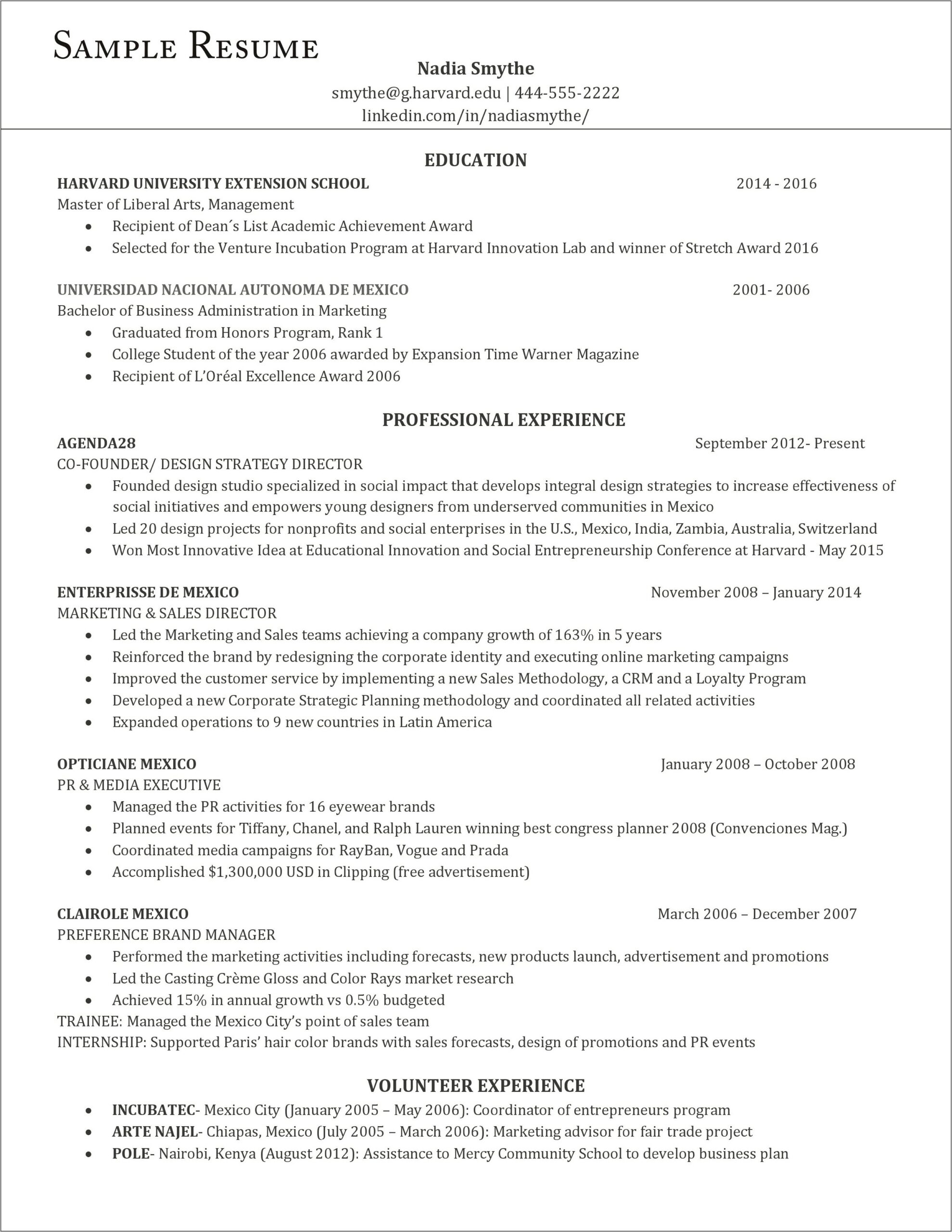 Goog Things To Have A Graduate School Resume