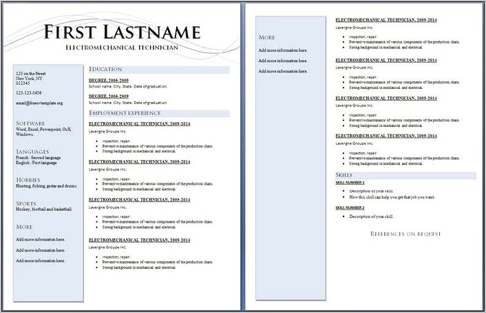 Google Docs Resume Template Two Pages