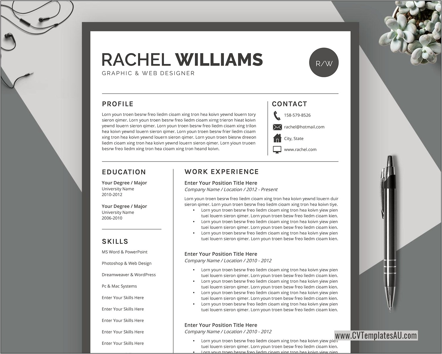 Graphic Design Resume Template Microsoft Word Download