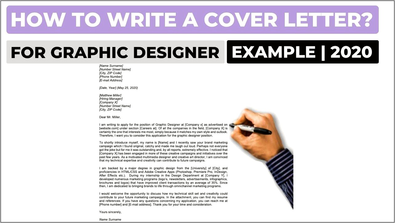 Graphic Designer Resume Cover Letter Sample