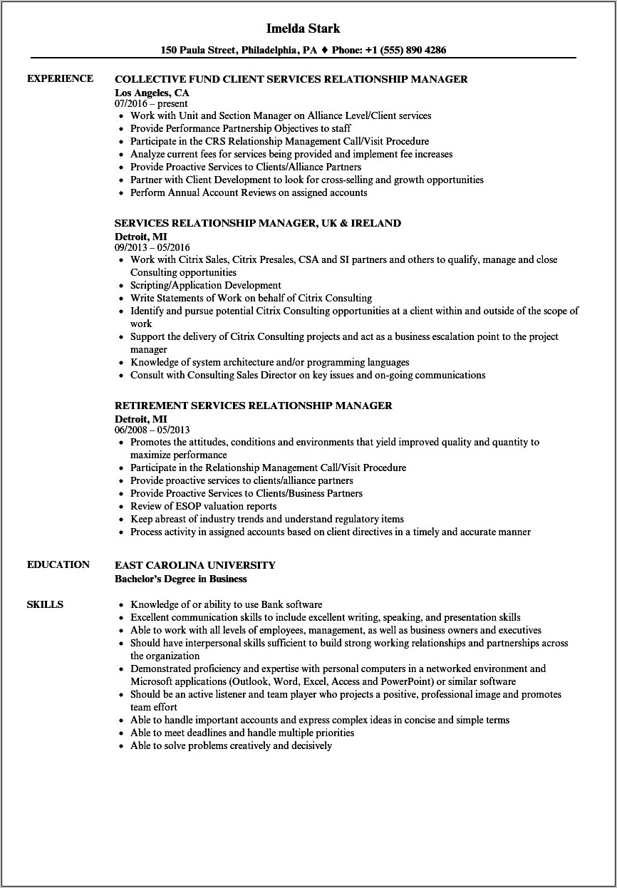 Great Institutional Client Relationship Manager Resumes