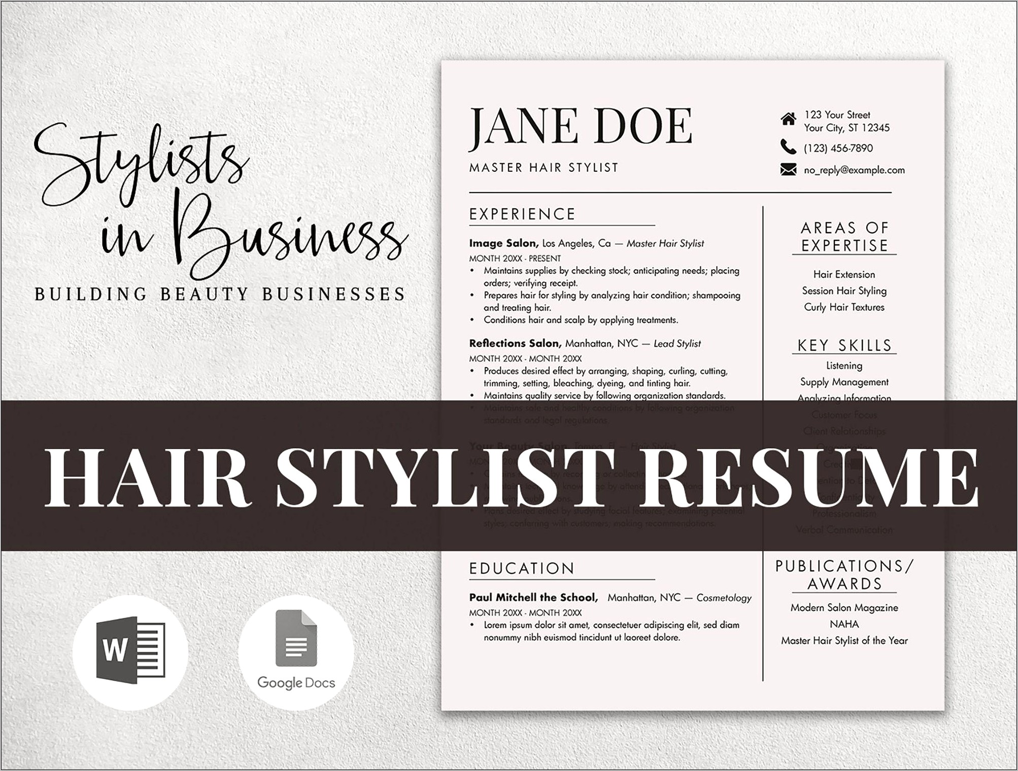 Hair Stylist Cover Letter And Resume Examples