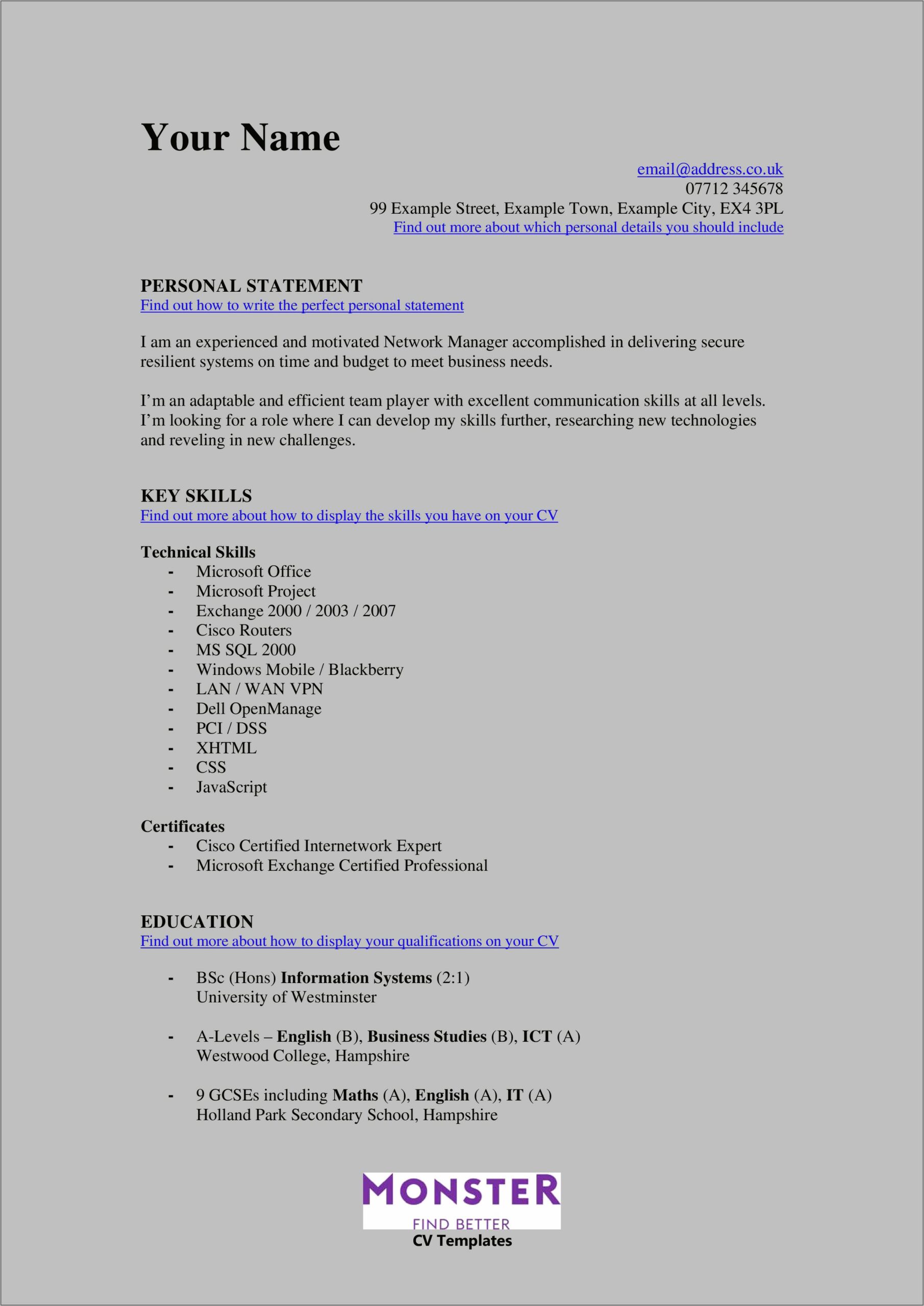 Hardware And Networking Resume Samples Doc