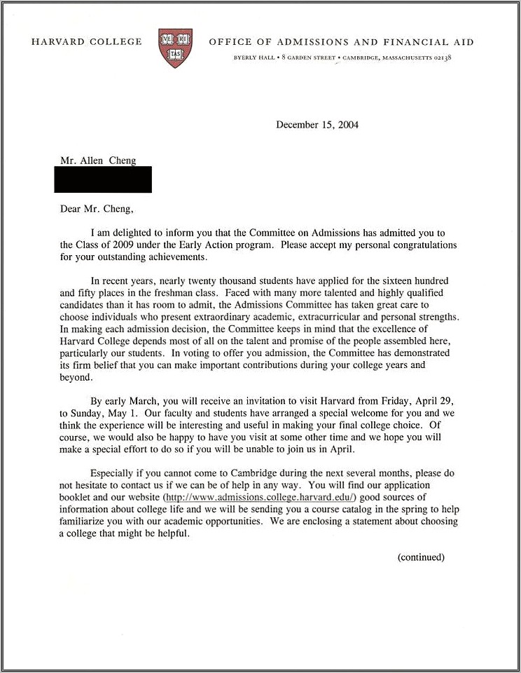 Harvard Resume Cover Letter Thank You Letter