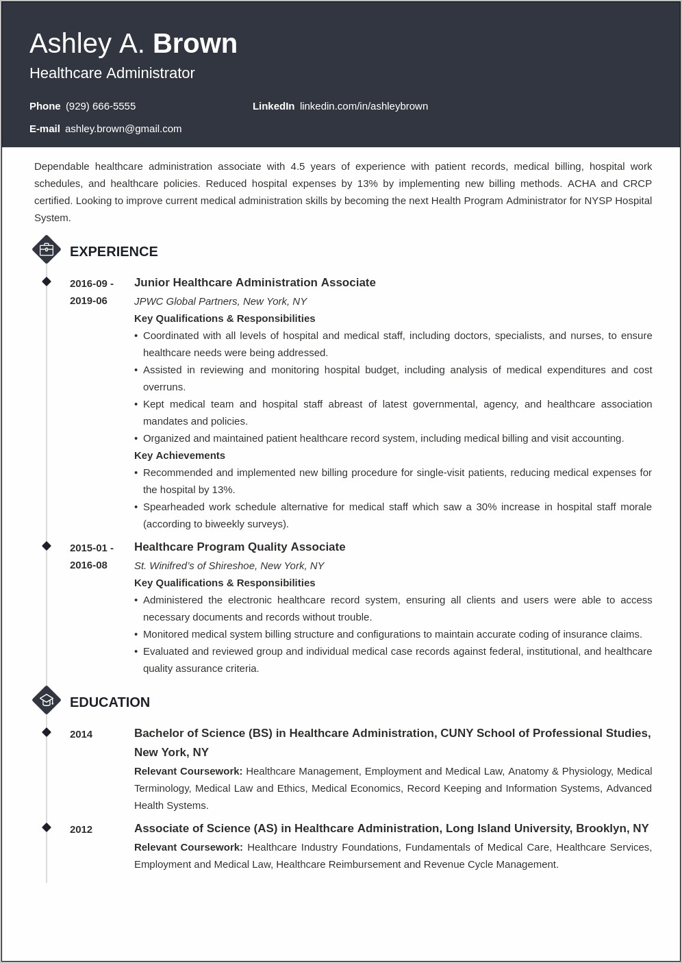 Sample Resume For Health Information Management Resume Example Gallery