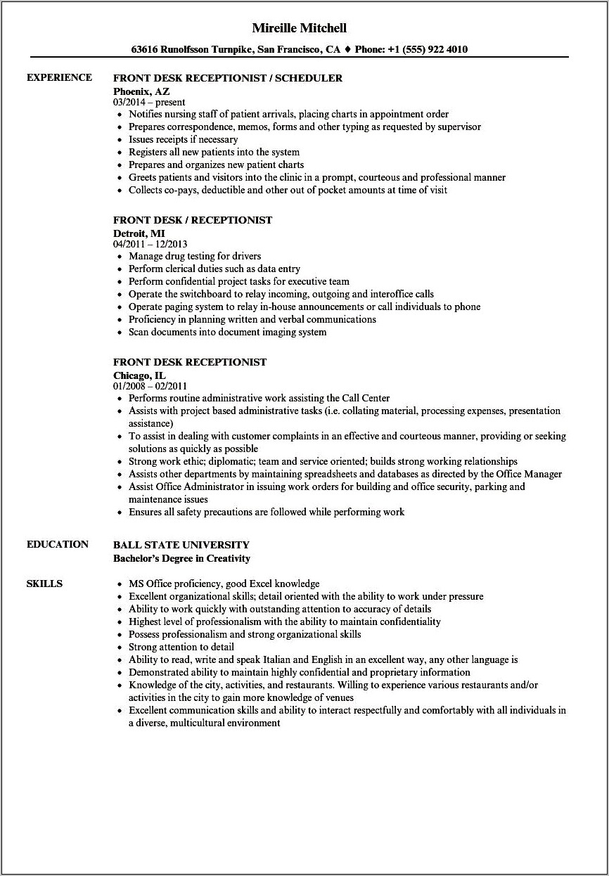 Help Desk Job Description On Resume