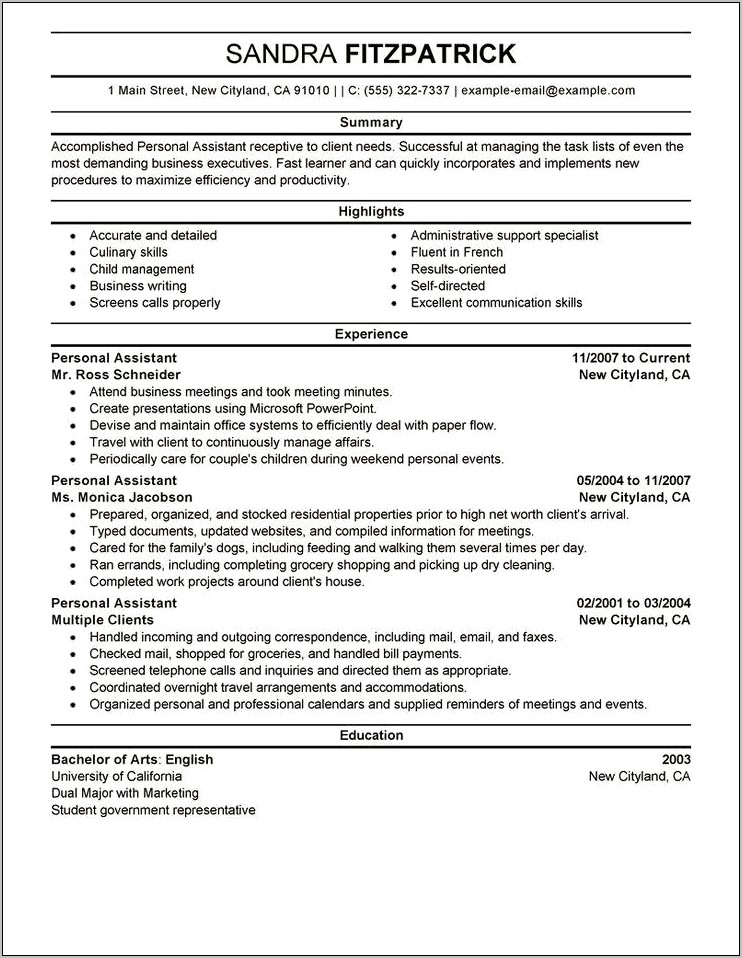 Help With Resume For Goverment Job