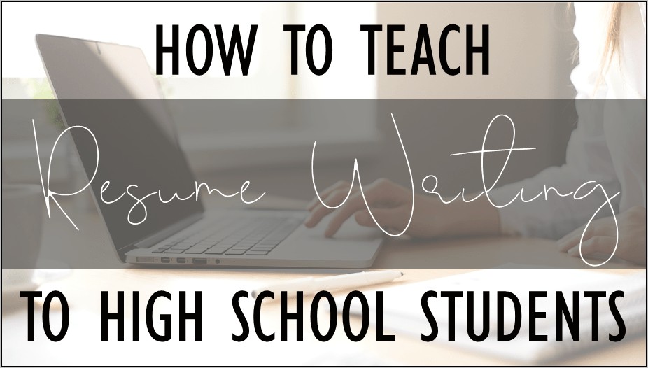 High School Lesson Plans For Resume Writing