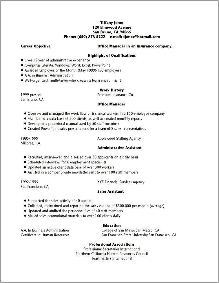 High School Student Resume General Objective