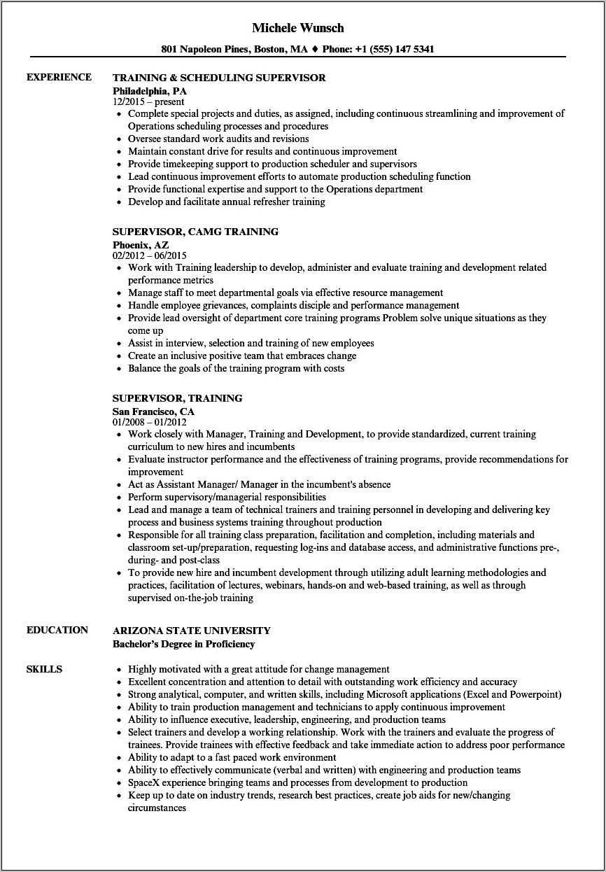 Hired And Trained New Employees Resume Example