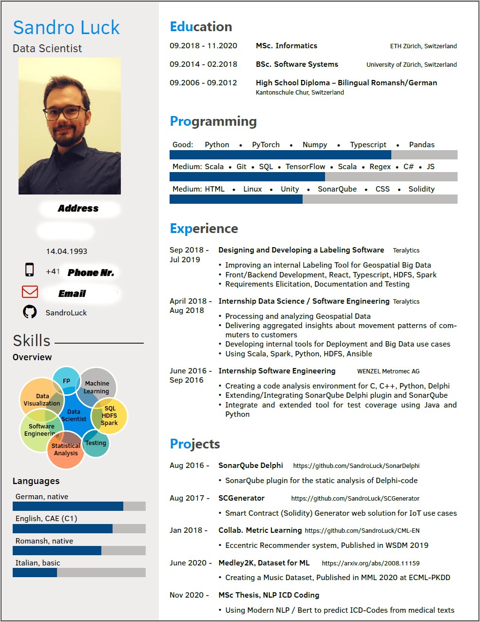 Hired Swiss Style 5 Page Resume Cv Template