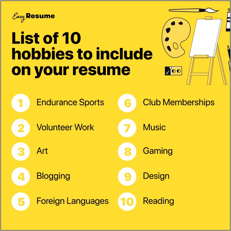 Hobbies And Activities To Put On Resume